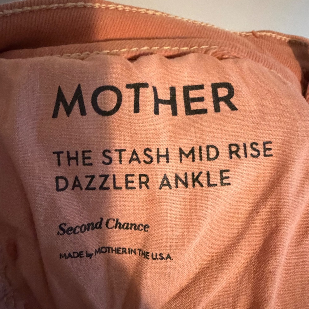 Mother jeans The Stash Mid Rise Dazzler Ankle Second Chance 26 pink casual - Picture 5 of 7